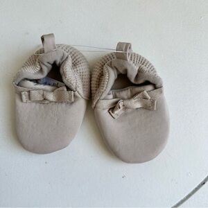Soft Tan Baby Shoes with Bow